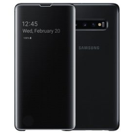   Samsung Galaxy S10 Clear View Cover  Fekete -  EF-ZG973CBEGWW