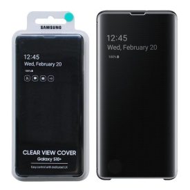   Samsung Galaxy S10+ / S10 Plus Clear View Cover Fekete - EF-ZG975CBEGWW