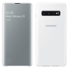   Samsung Galaxy S10+ / S10 Plus Clear View Cover  Fehér - EF-ZG975CWEGWW